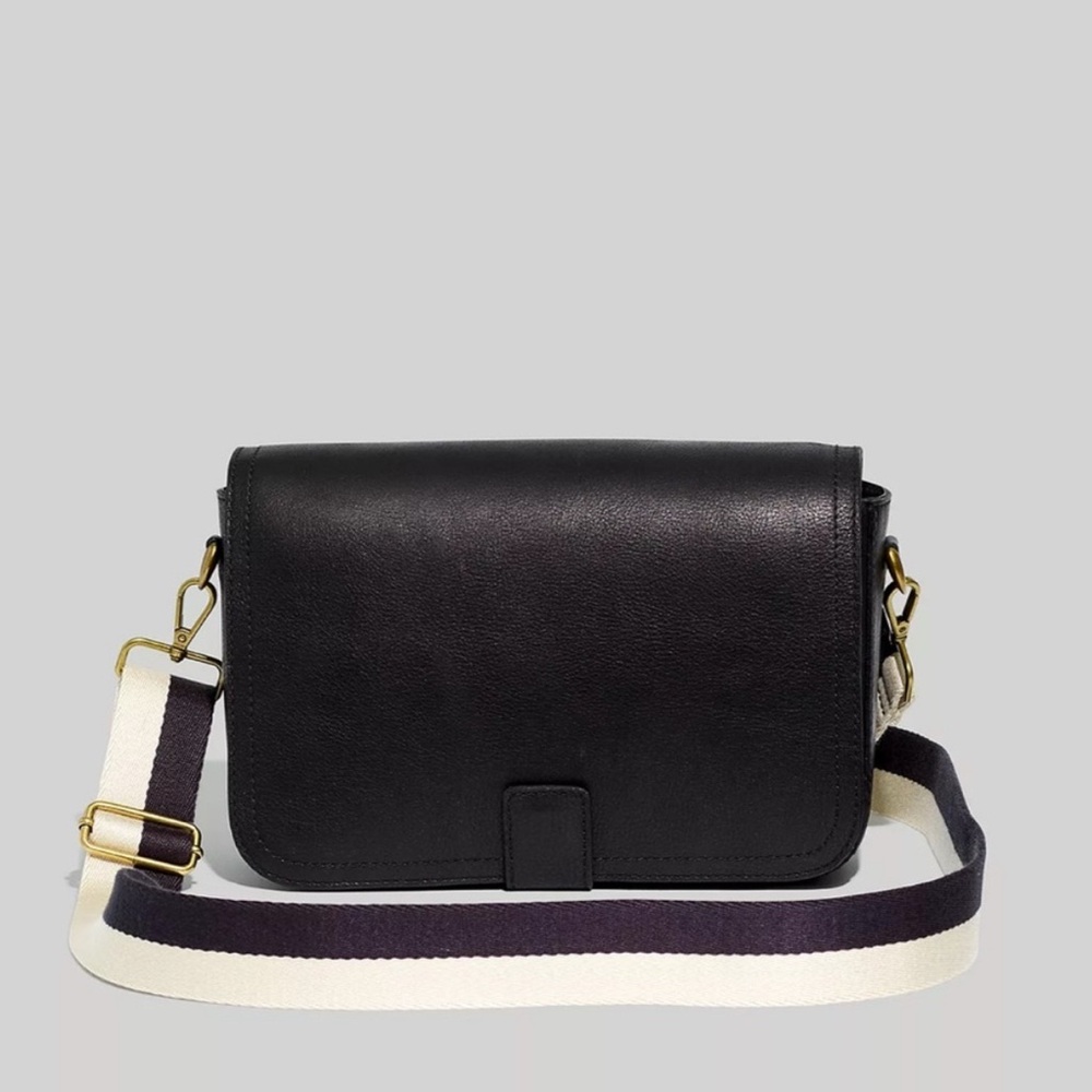 [SOLD] MADEWELL- Black Crossbody Bag with Adjustable Fabric Strap